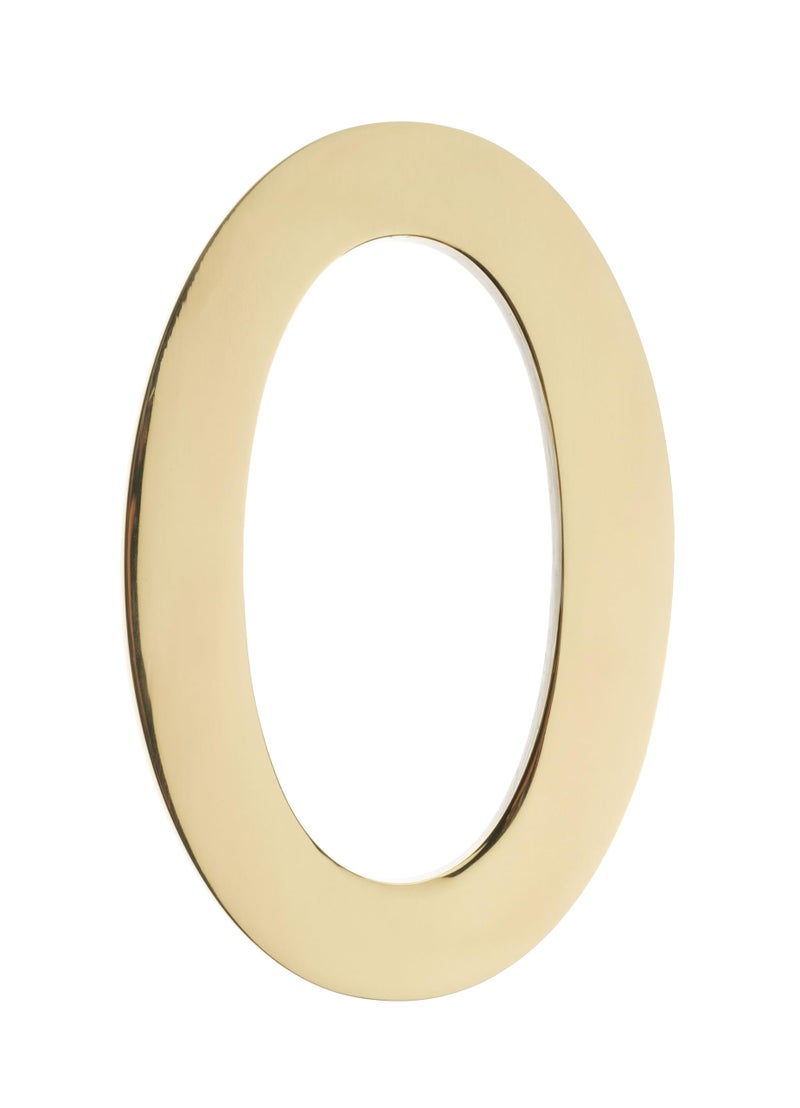 Architectural Mailboxes 3582PB-0 4 inch Solid Floating House Number, Polished Brass - Image 1